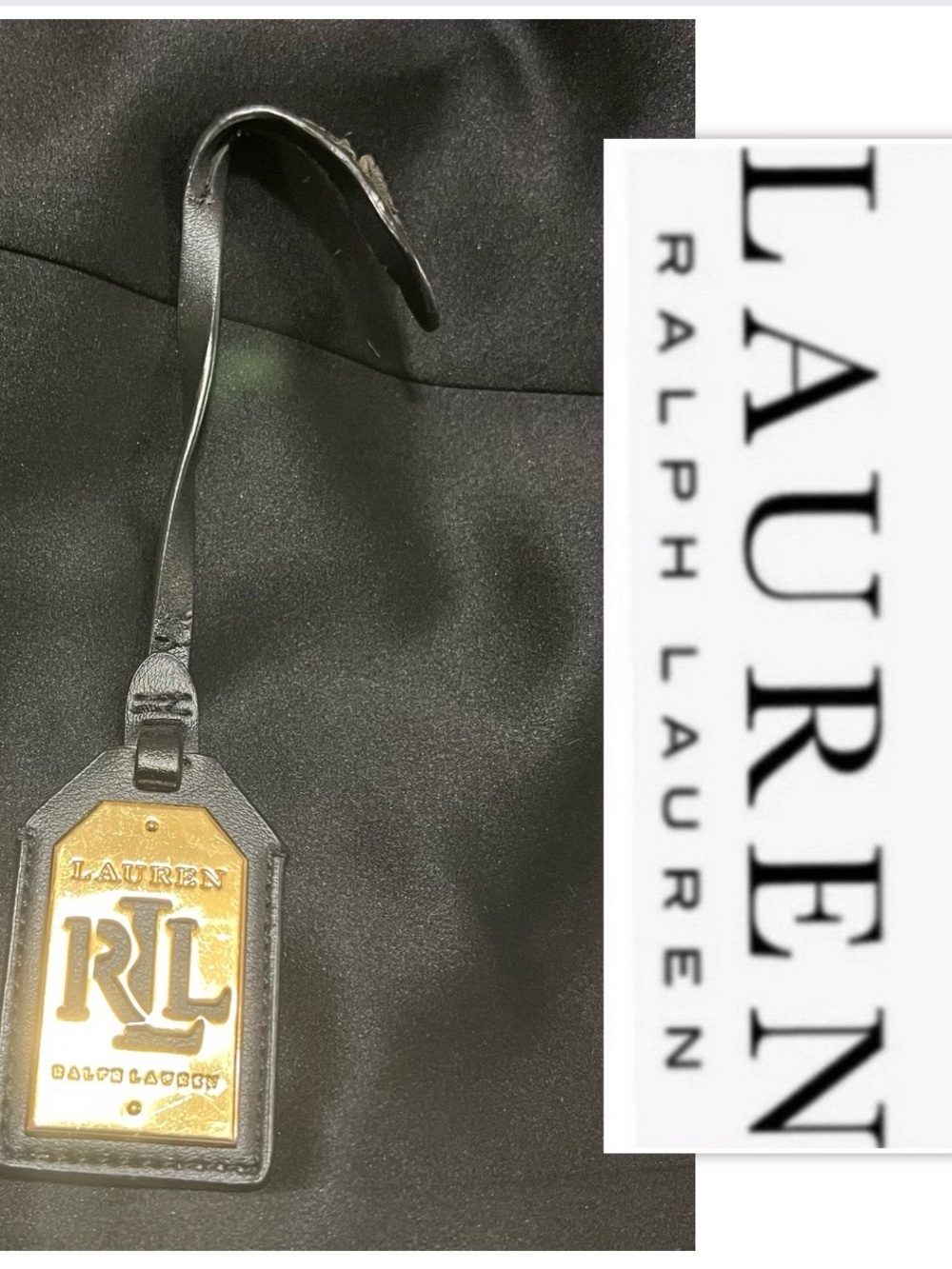 Lauren Ralph Lauren Black Leather Bag Charm